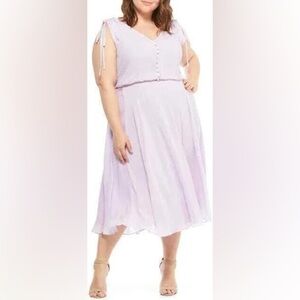 Gal Meets Glam Hillary Clip Dot Chiffon Dress Size 16